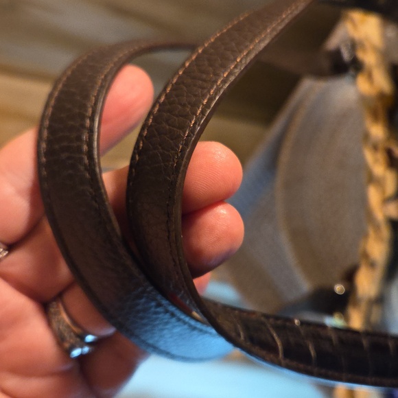 Brighton Beige and  Brown Woven Tote - Picture 2 of 6